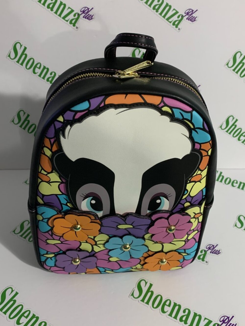 Loungefly Mini Backpack Disney Bambi Flower Figural Skunk Faux Leather Bag - Picture 2 of 12